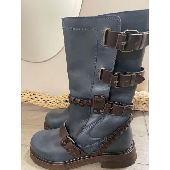 New Free People Billie Buckle Boots Size 7 - Picture 6 of 8